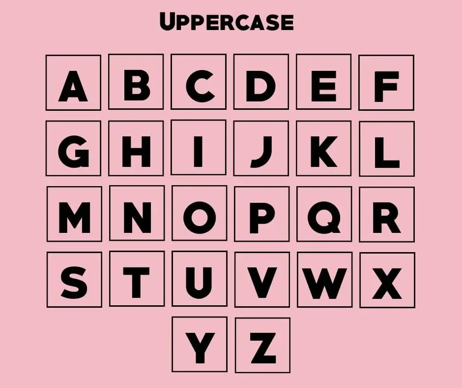Black Pink Font Uppercase Letters